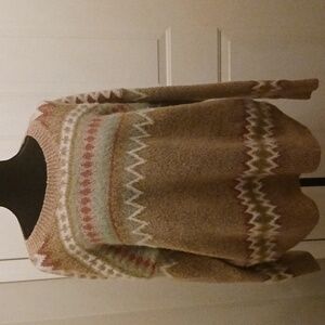 Be Co Multicolor Fuzzy Crewneck Sweater